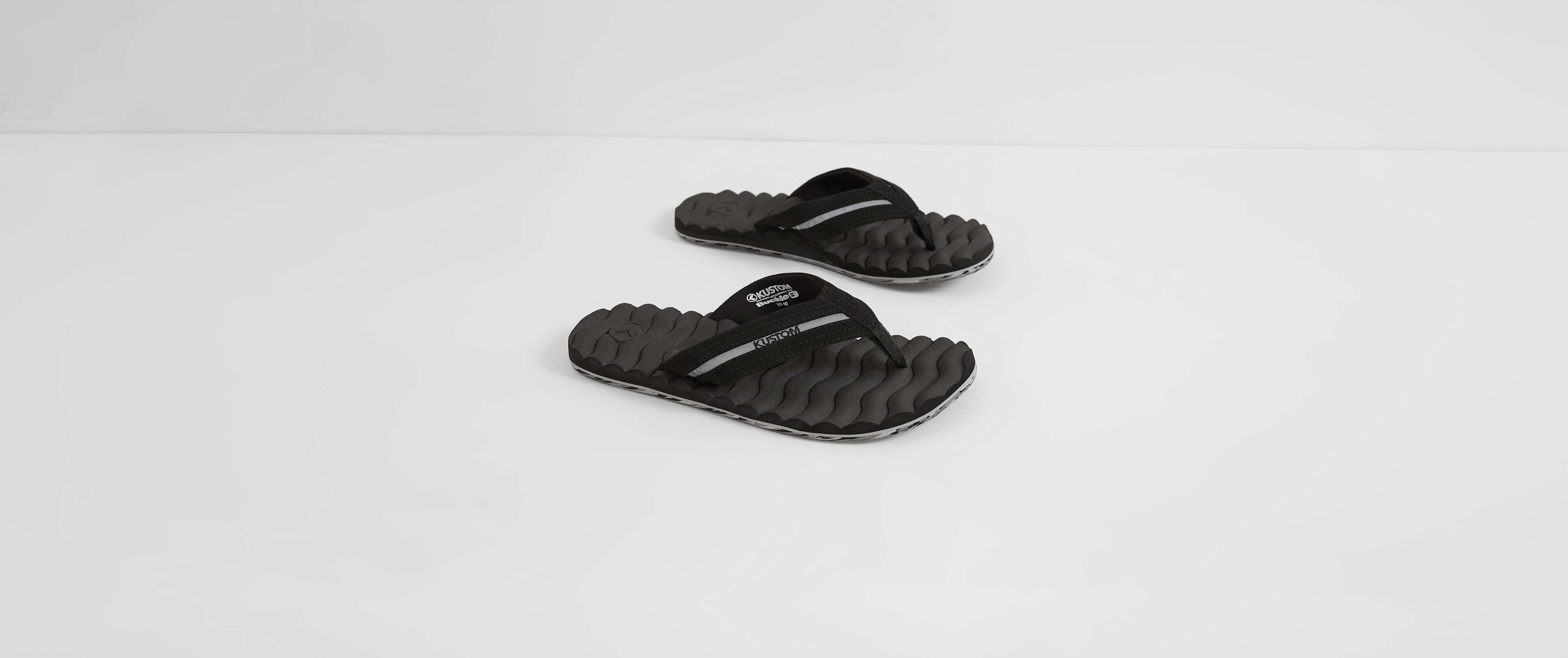 buckle kustom flip flops