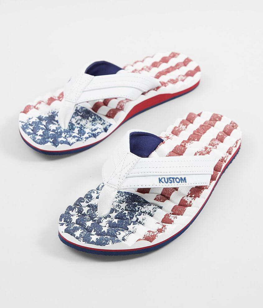 Kustom Hummer Dlx Flip Men S Shoes In Flag Navy Buckle