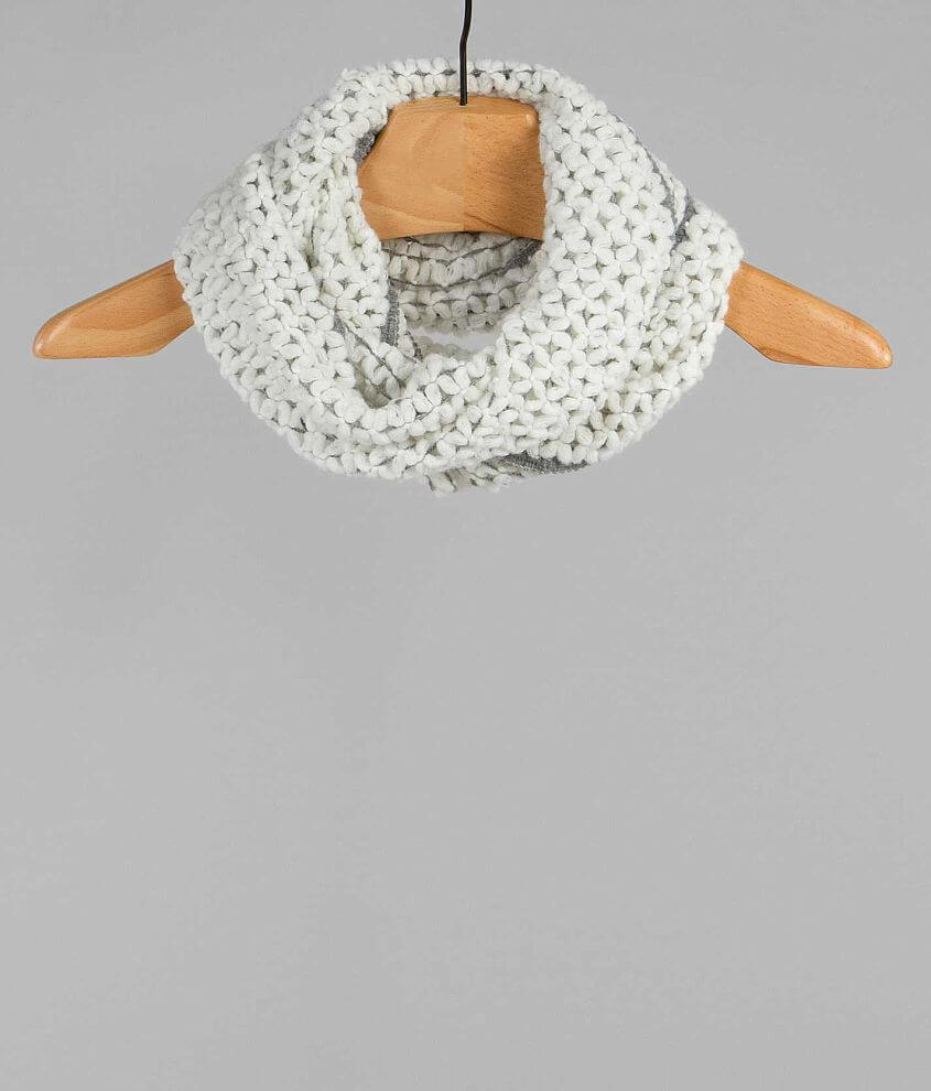evelyn k Open Weave Infinity Scarf front view