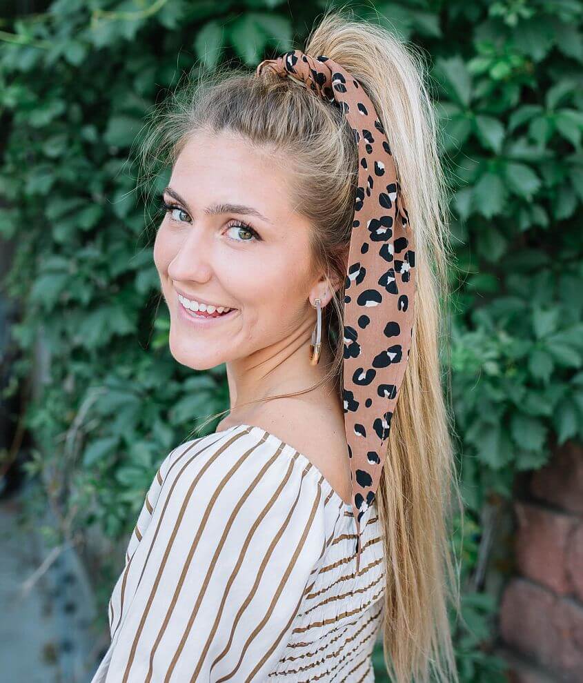 evelyn K Leopard Print Neckerchief Scarf front view