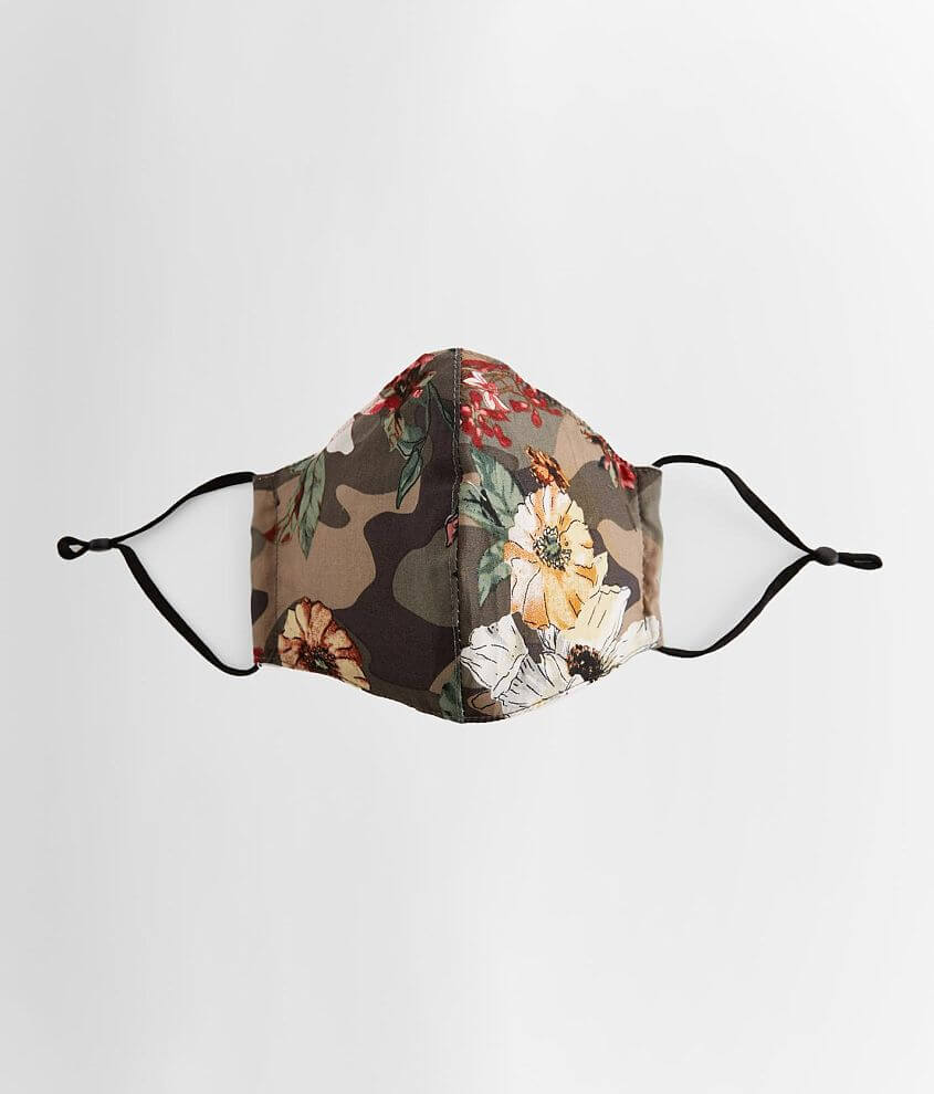 Floral Camo Face Mask front view