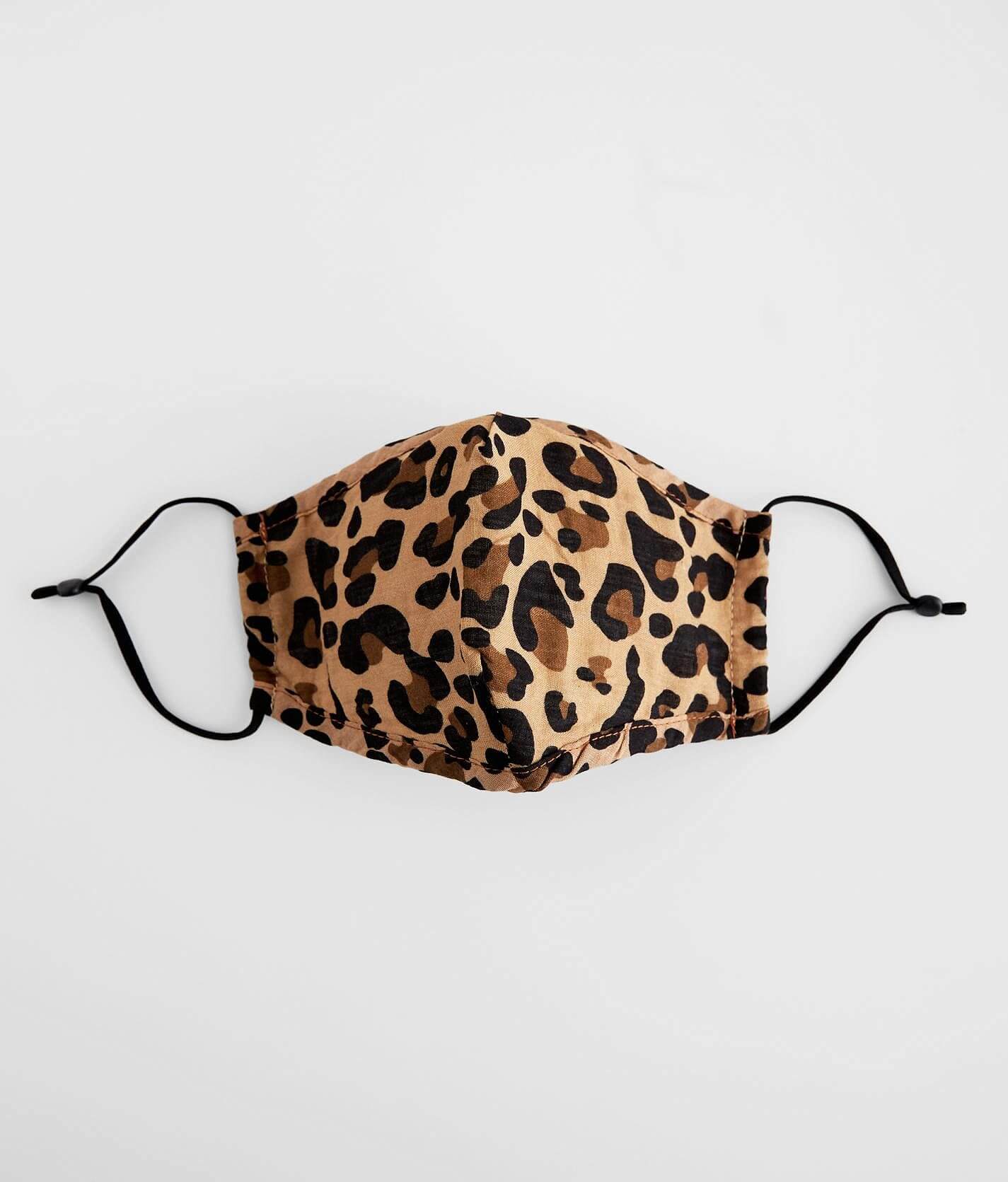 【送料・関税無料/即発可】Leopard Stretch Cotton Face Mask Leopard Print Face Mask - Women's Face Masks in Black