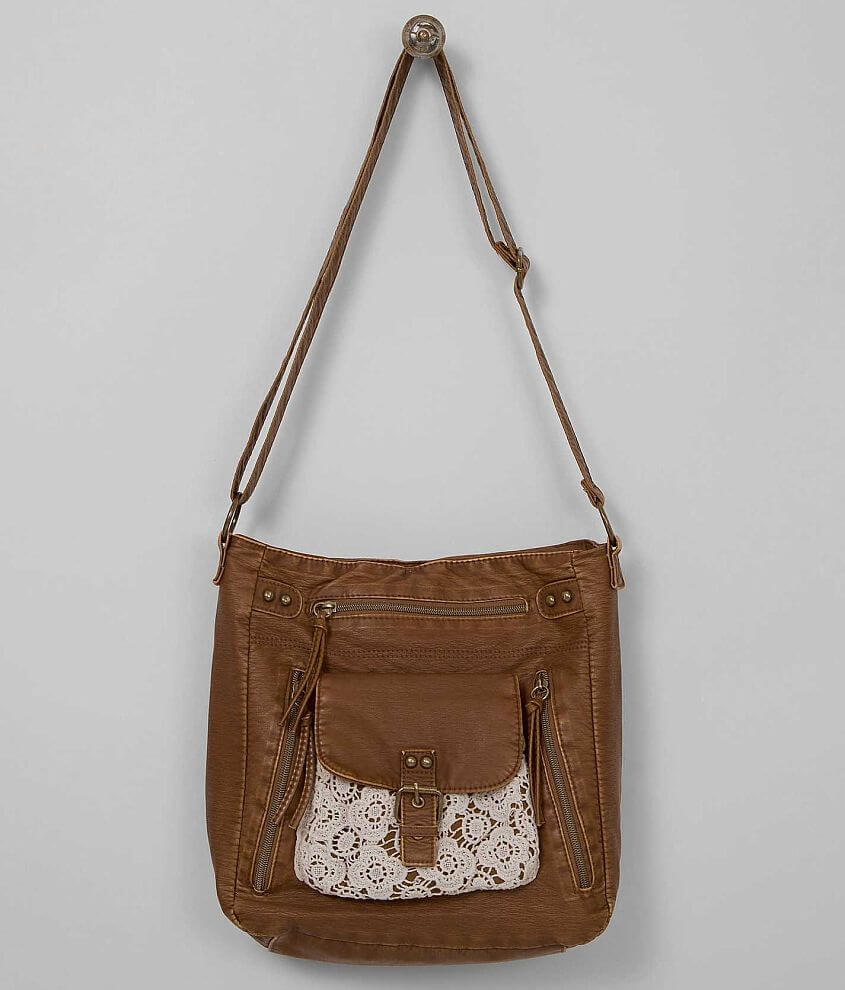 Buckle Faux Leather Crossbody Purse