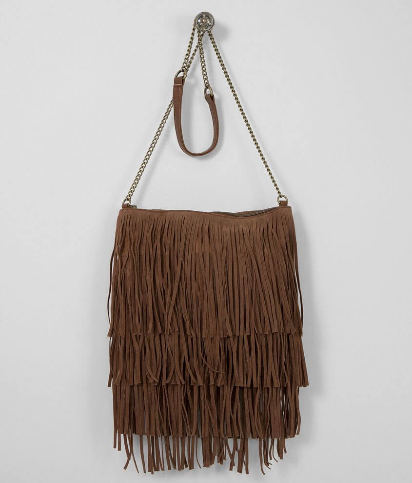 T-Shirt &#38; Jeans Fringe Crossbody Purse front view