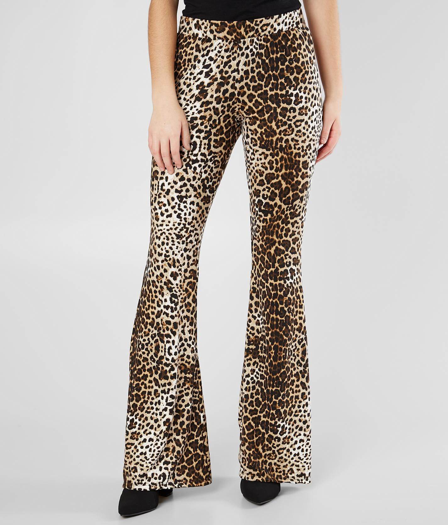 leopard print flare pants