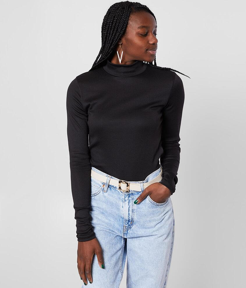 Image of Gilded Intent Fitted Mock Neck Top