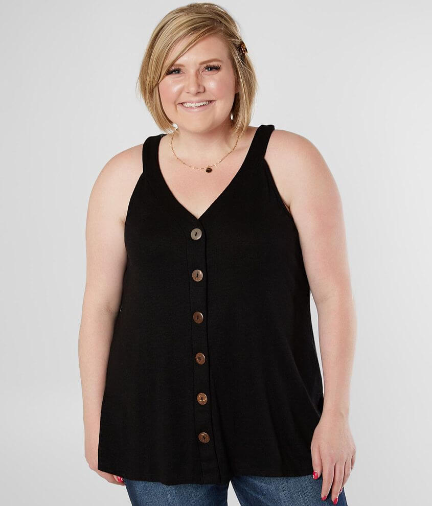 Image of Daytrip Button Down Tank Top - Plus Size Only