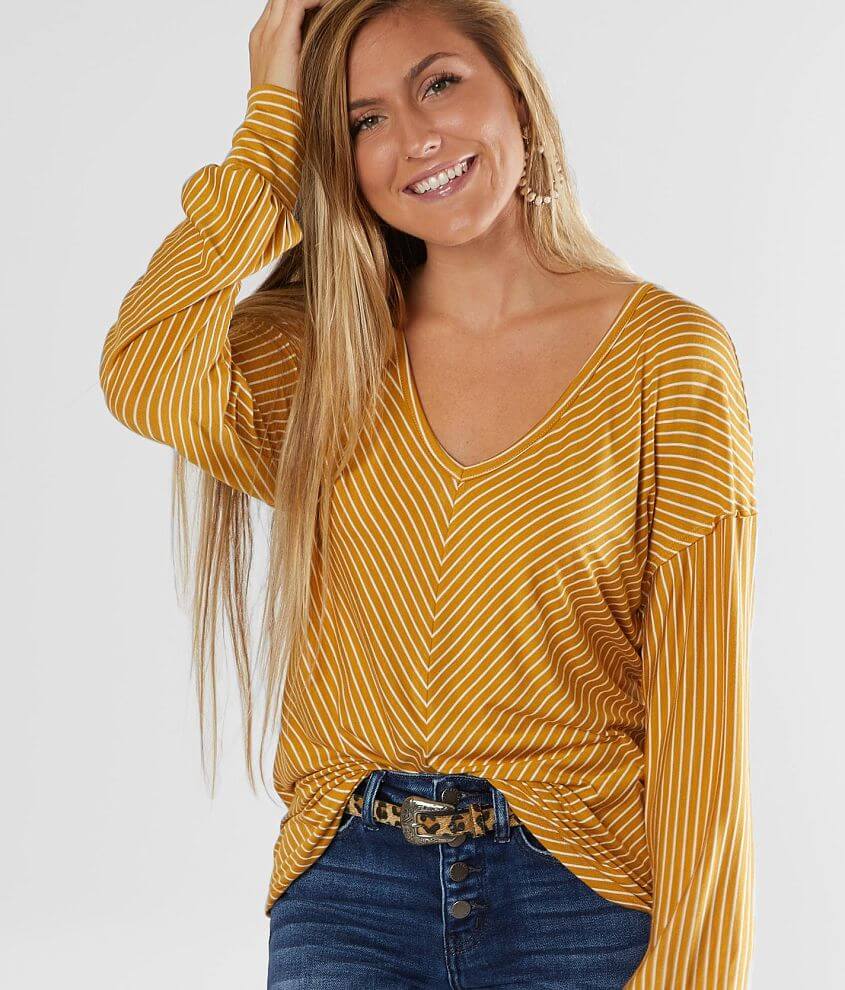 Daytrip Striped V-Neck Top front view