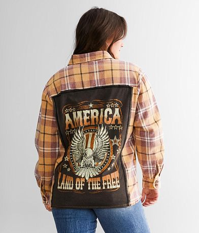 La La Land American Land Of The Free Flannel Shirt BACK