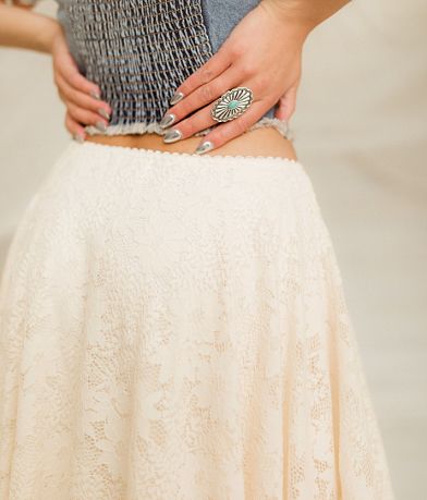 Gimmicks Ruffle Lace Midi Skirt BACK_POCKET