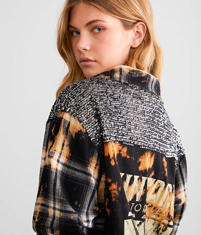 La La Land Sequins Boyfriend Flannel Shirt MISC_DETAIL_2