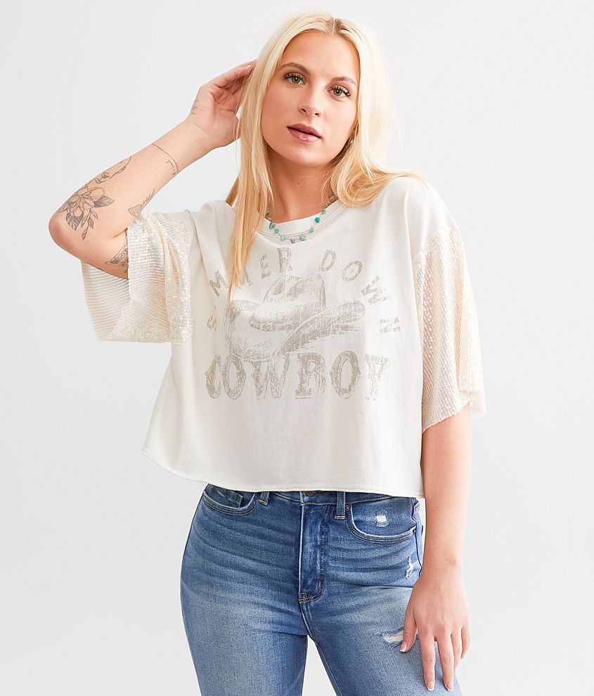 La Land Simmer Down Cowboy Cropped T-Shirt