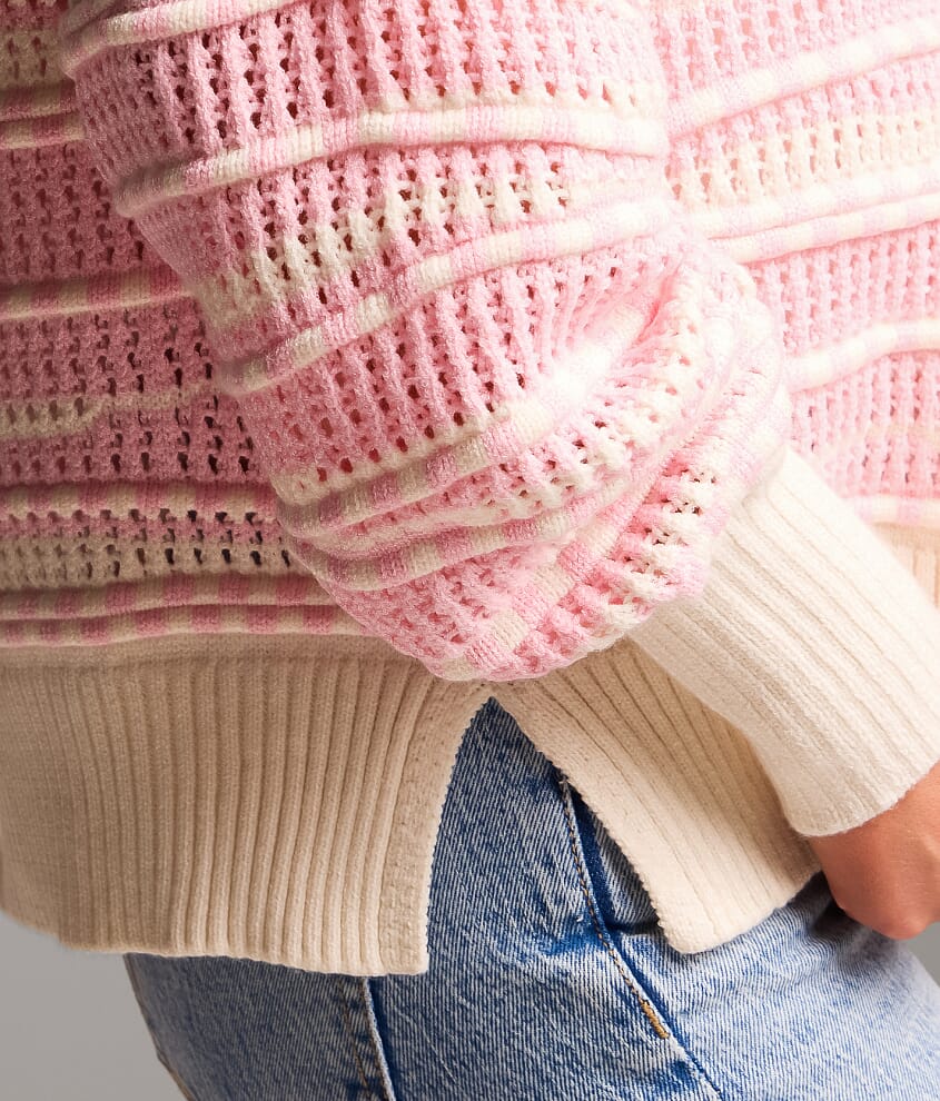 Checker Striped Sweater