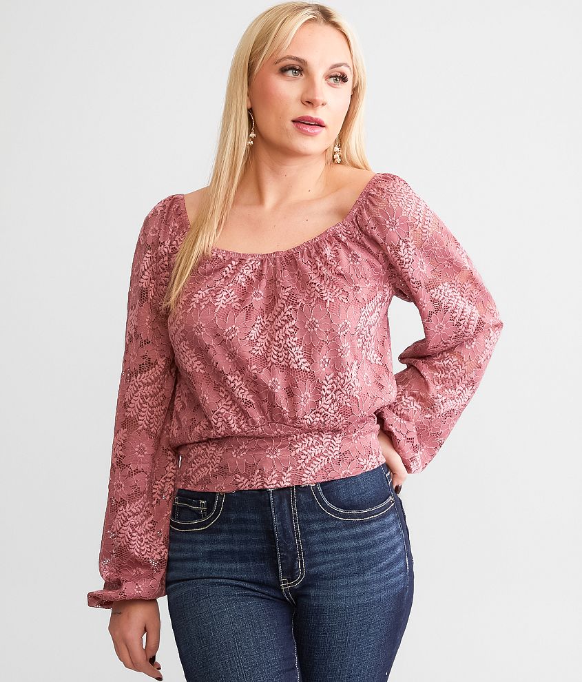 Daytrip Floral Lace Top front view