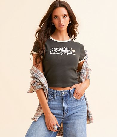 Modish Rebel Cowgirl Cocktails Baby T-Shirt front view
