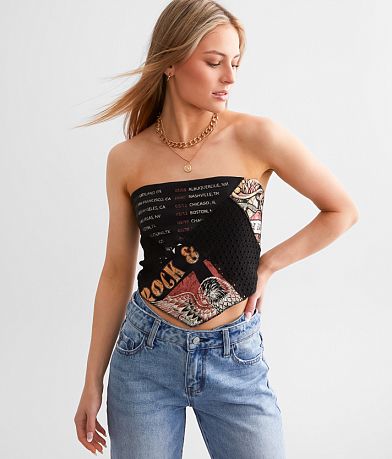 Gilded Intent Rock & Roll Cropped Tube Top front view