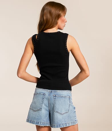 Gilded Intent Cut-Out Studded Tank Top BACK