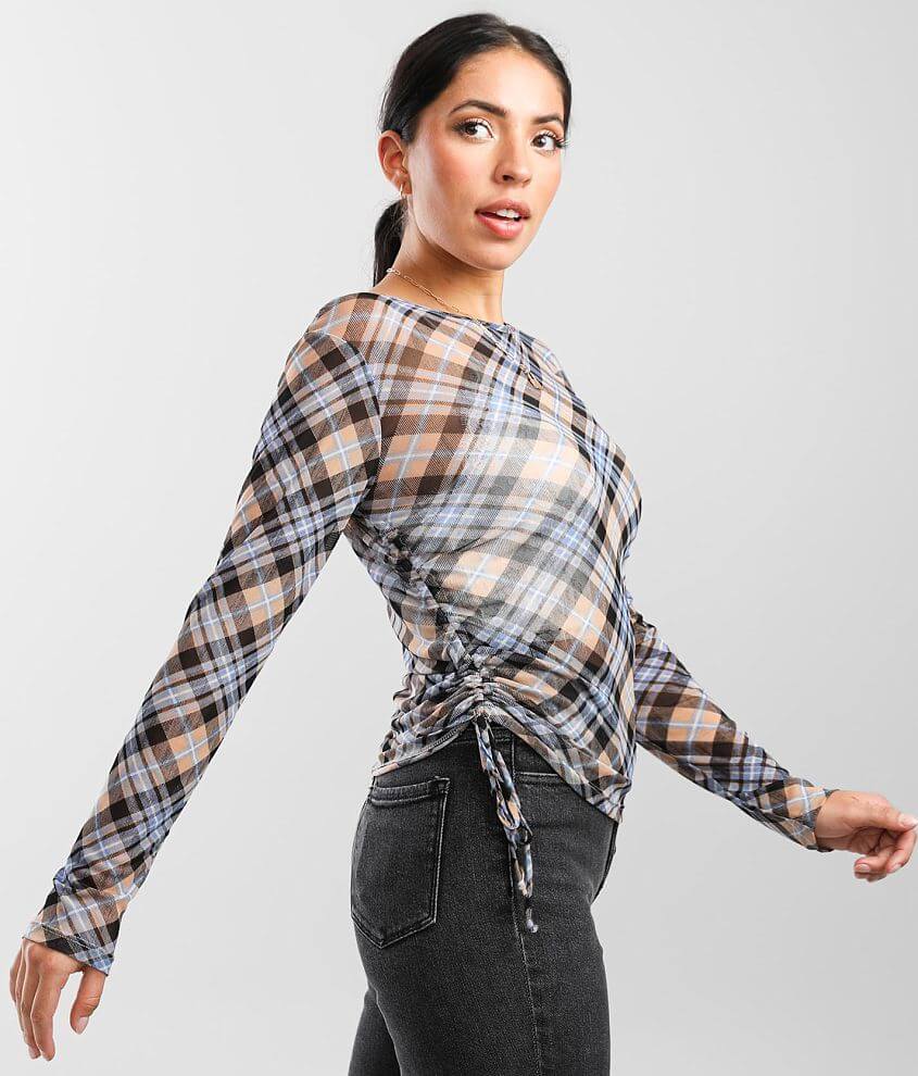 Plaid store mesh top