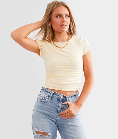 FITZ + EDDI Ruched Crop Top front view
