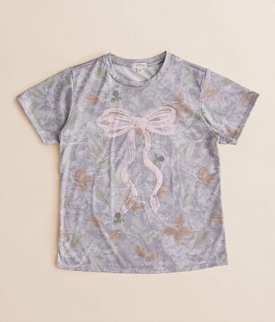 Modish Rebel Girls - Camo Bow T-Shirt front view