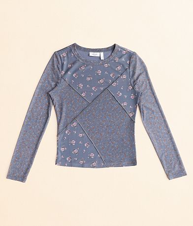 Willow & Root Girls - Floral Mesh Top front view