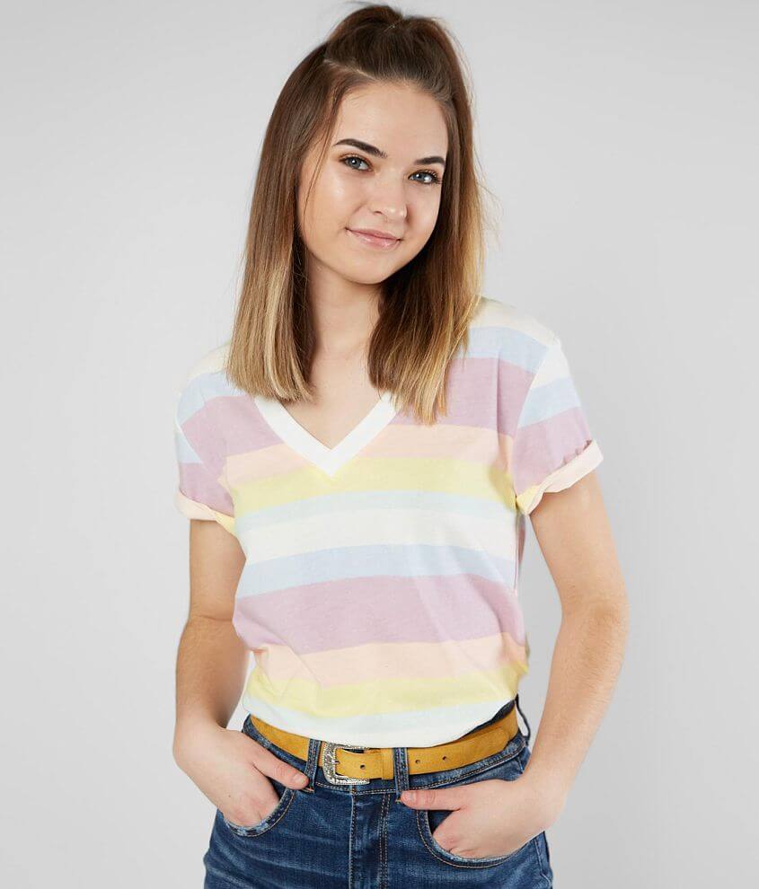 FITZ &#43; EDDI Pastel Striped T-Shirt front view