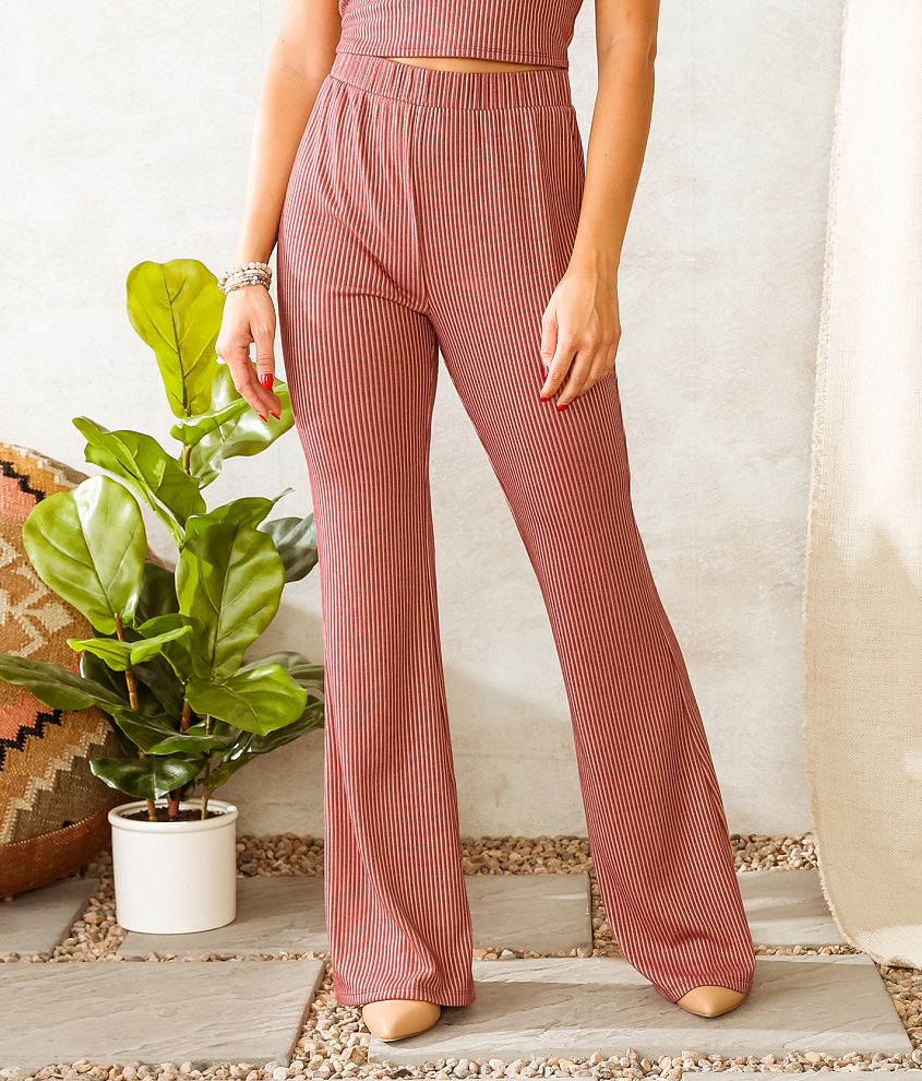 Willow &#38; Root Ribbed Flare Stretch Pant front view