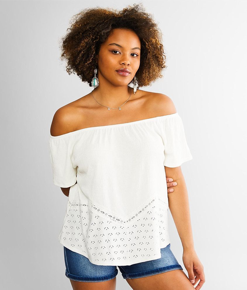 OFF-THE-SHOULDER TOP - White