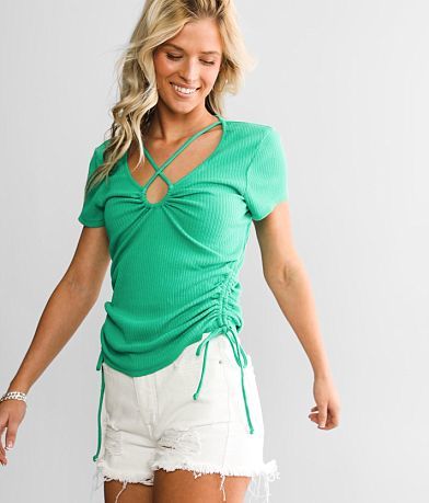 red by BKE Strappy Keyhole Top front view