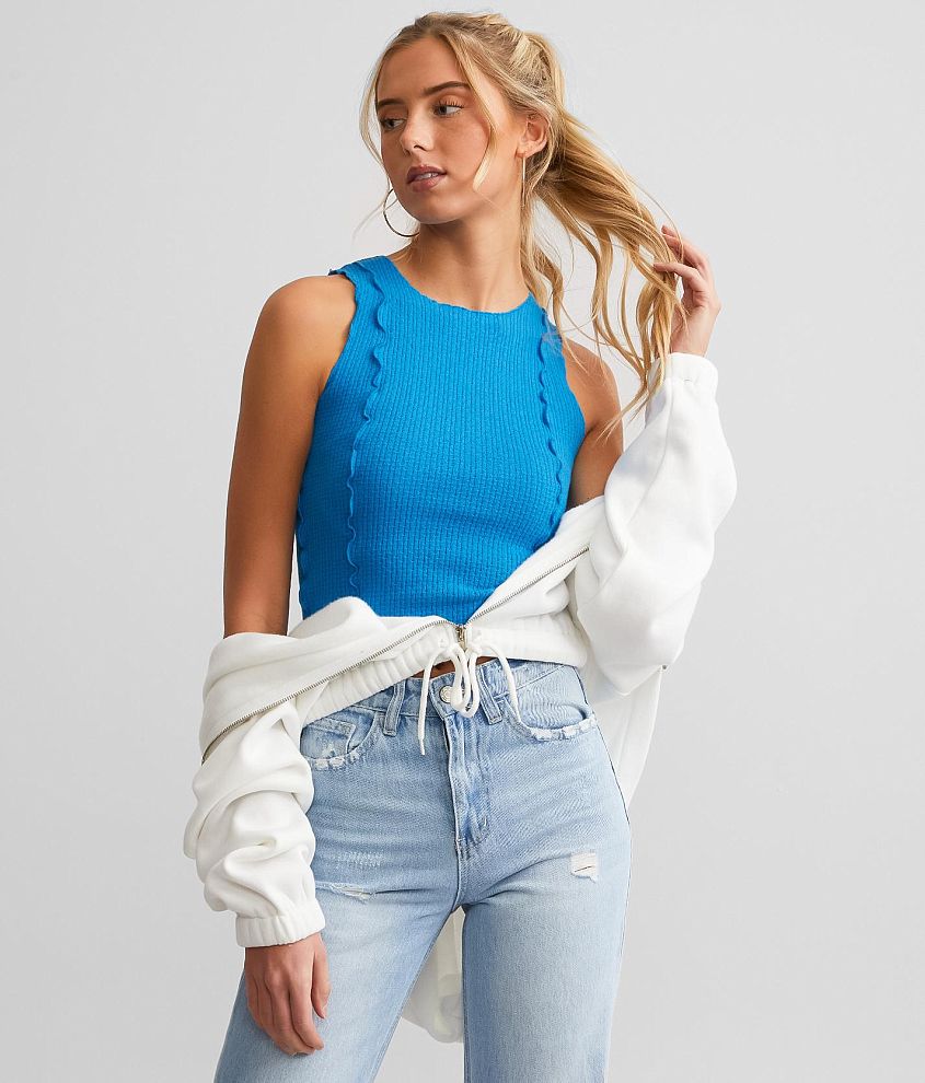 FITZ + EDDI Fitz + Eddi Cropped Pullover in Blue