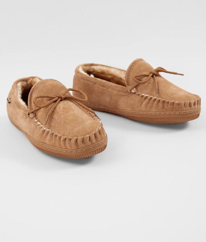 Lamo Leather Moccasin Slipper Men s Shoes in Chestnut Buckle