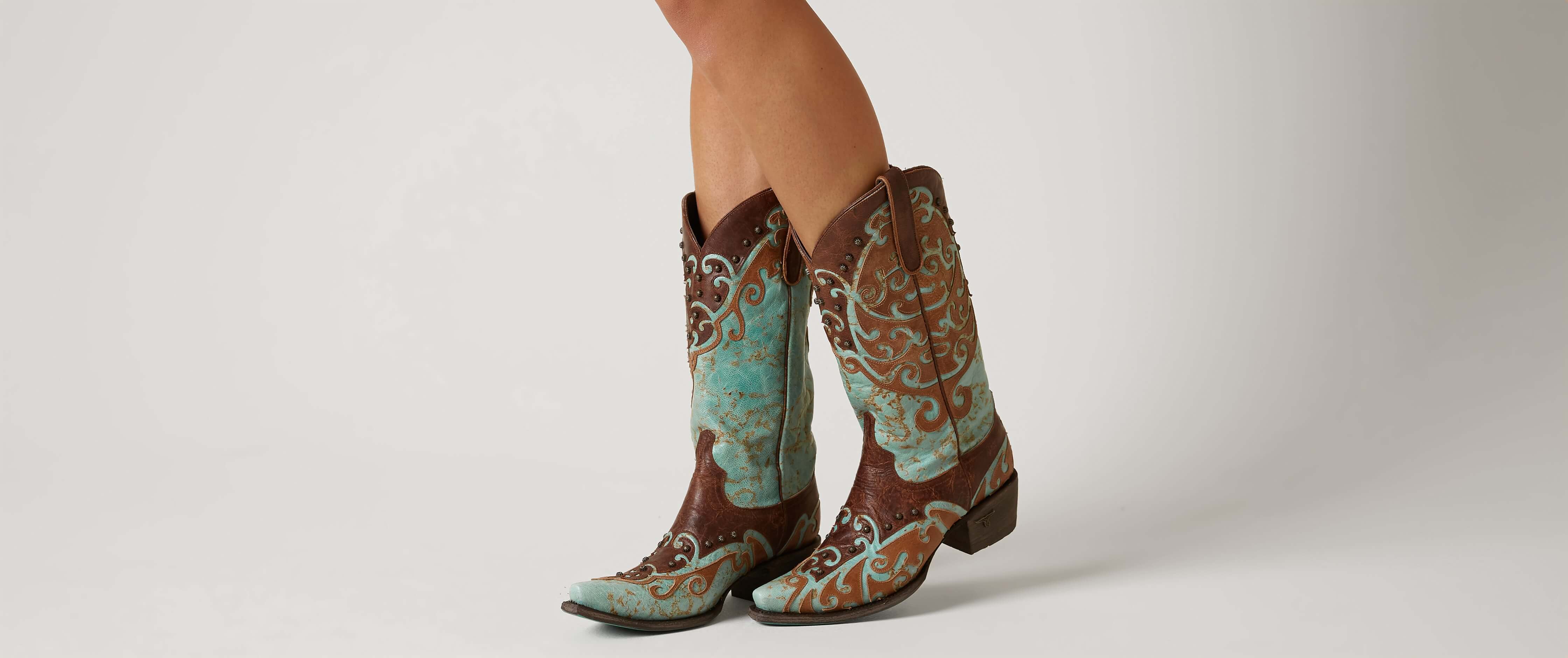 turquoise cowboy boots for women