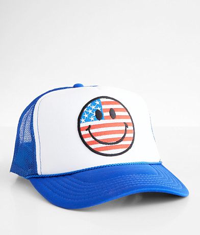 MADLEY. American Smiley Trucker Hat front view