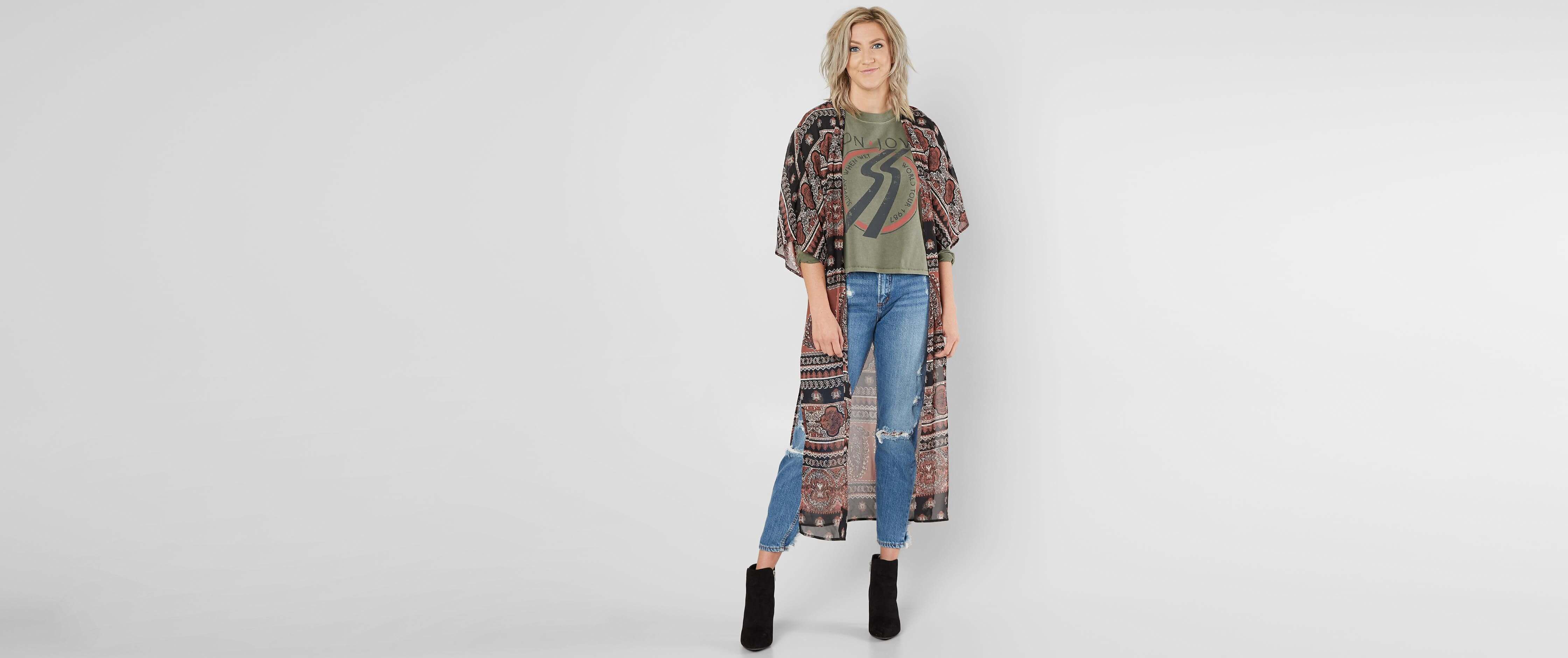 Image of Daytrip Printed Chiffon Kimono