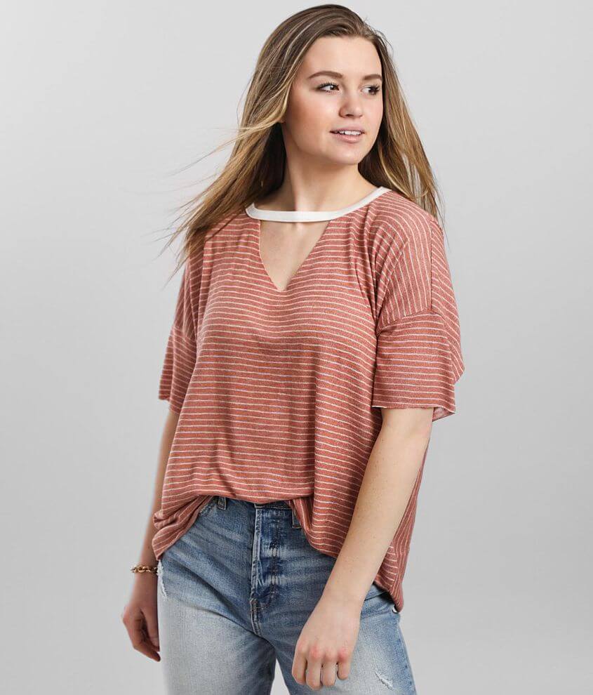 BKE Oversized Drop Shoulder T-Shirt - Women's T-Shirts in Heather