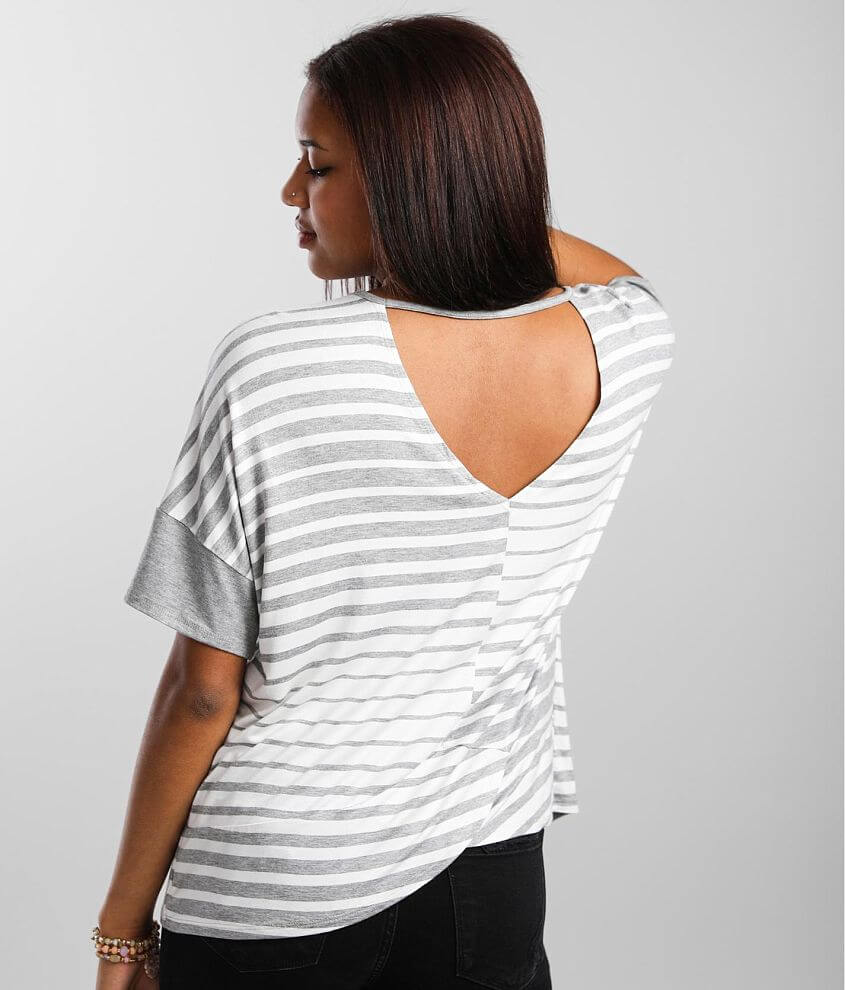 BKE Striped Tulip Back Top front view