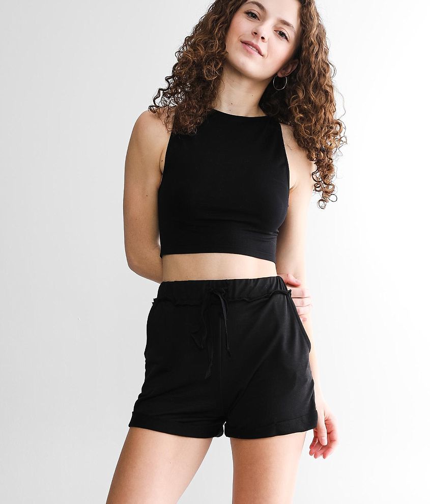 Black Cuffed Shorts