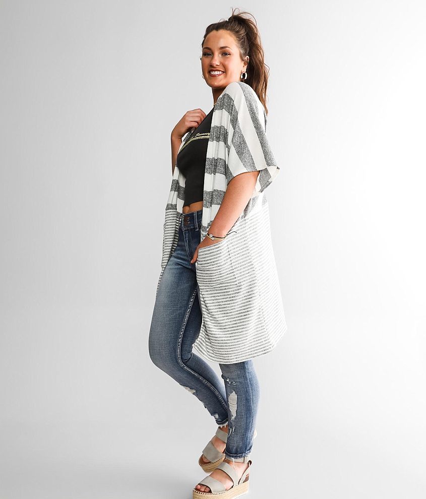 Grey and hotsell white striped cardigan