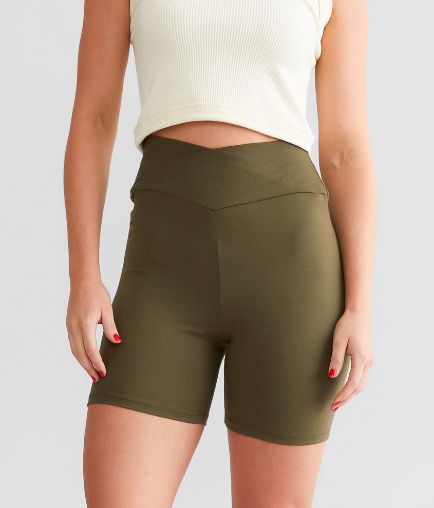 FITZ + EDDI High Waisted Biker Short - Women's Shorts in Olive