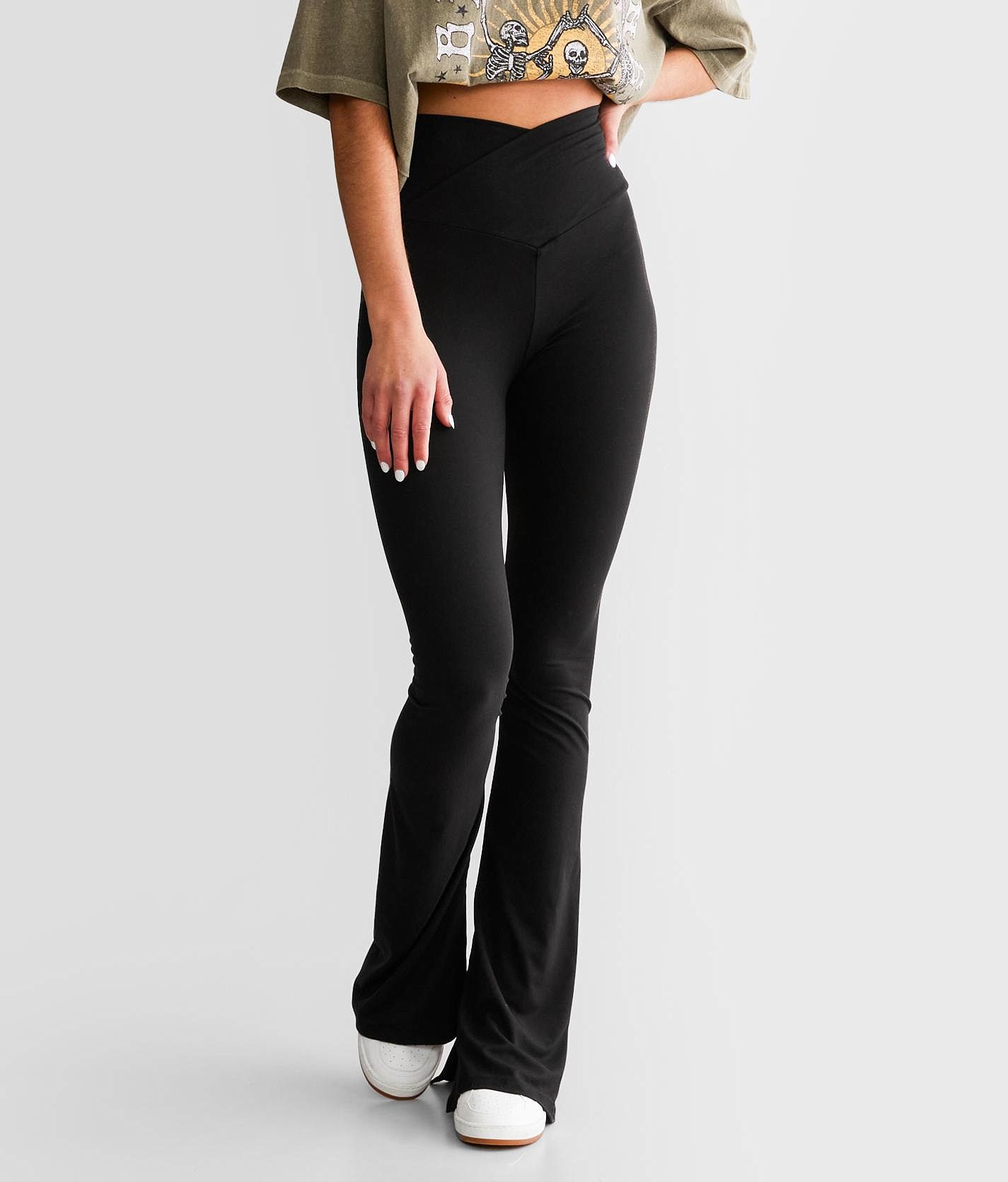 Dex 2222240D pants, comfortable black leggings and flared legs