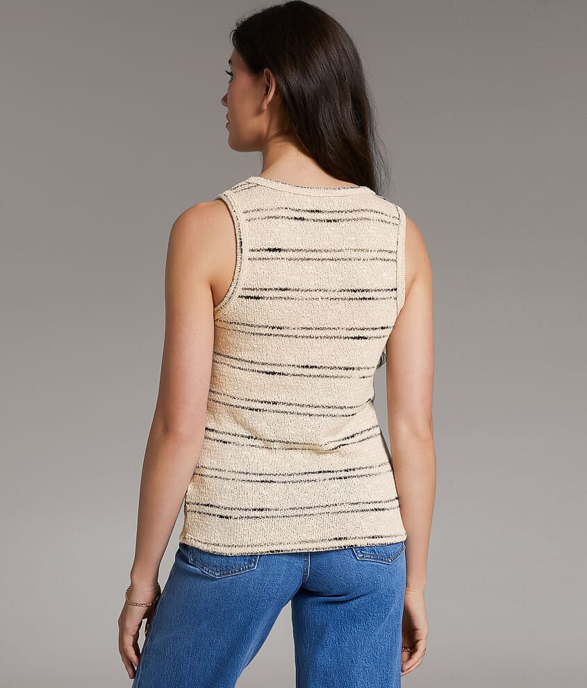 Striped Notch Neck Tank Top - thumbnail 3