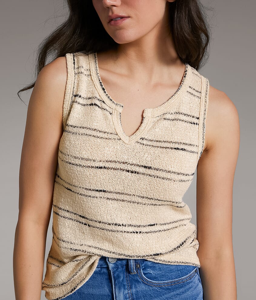 Striped Notch Neck Tank Top - thumbnail 4