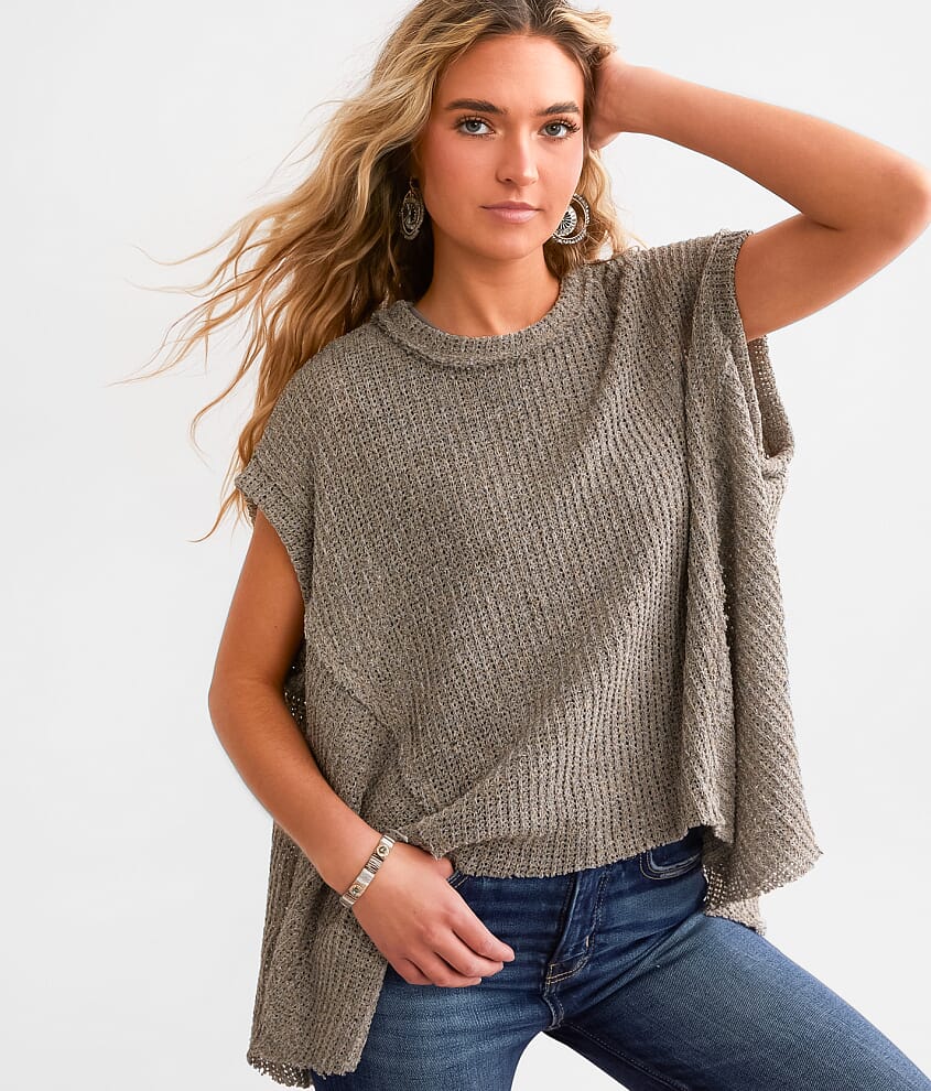 BKE Marled Sharktooth Hem Top