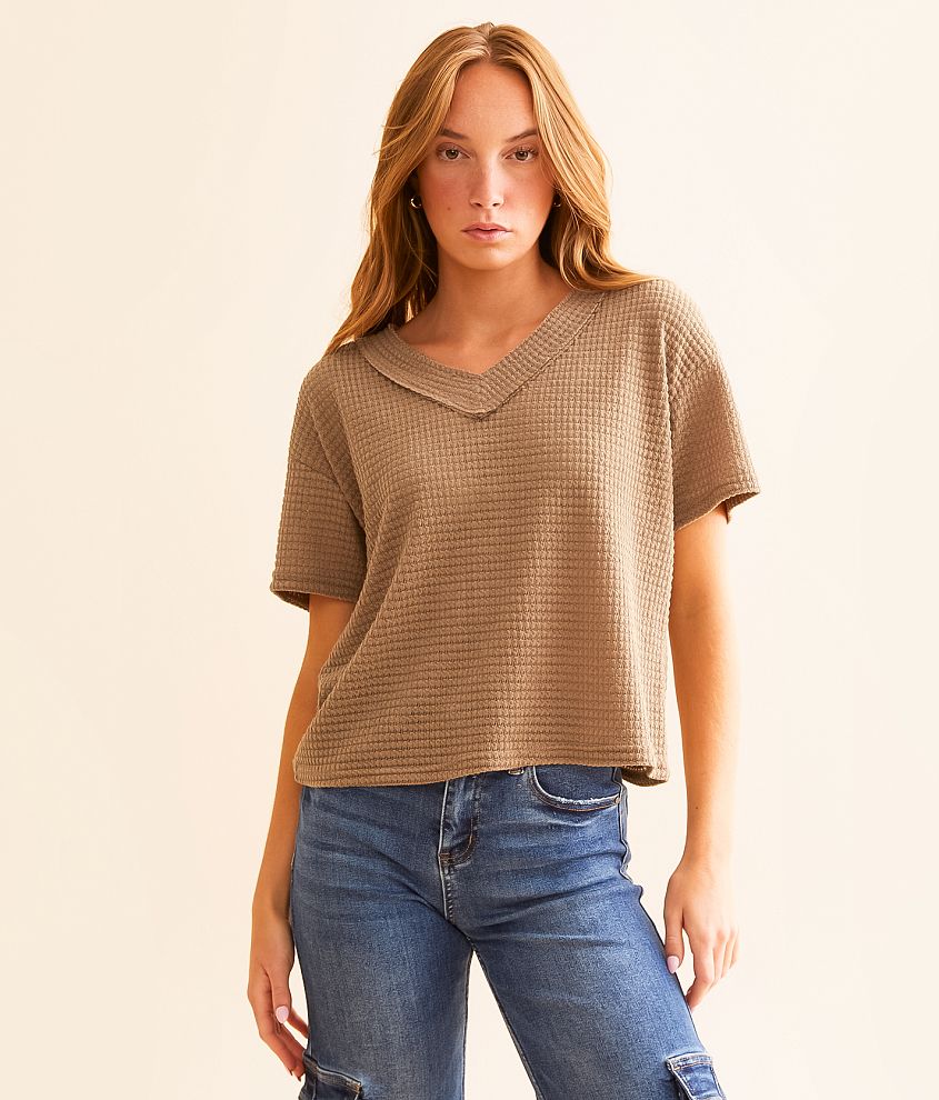 BKE Textured Knit Top front view