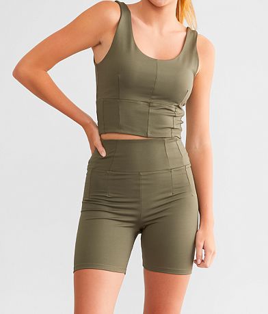 Active Seamless Contrast-Trim Biker Shorts