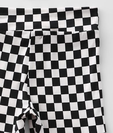 Girls - Scarlet Checkered Biker Short back pocket view