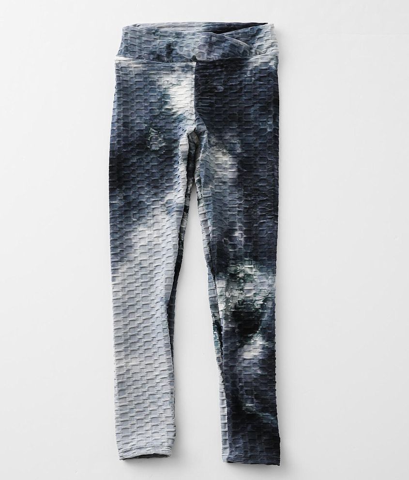 Girls - BKE Tie-Dye Honeycomb Legging - Girl's Leggings in Black Tie Dye