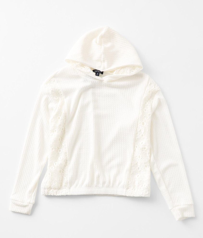 Girls - Daytrip Lace Waffle Knit Hoodie front view