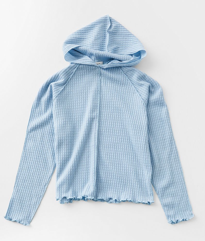 Girls - BKE Brushed Waffle Knit Hoodie front view