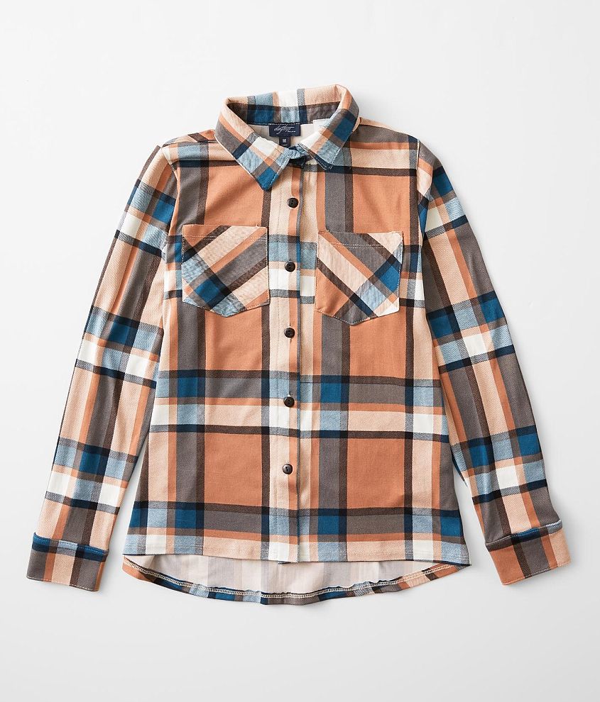 Teal & Orange Plaid Flannel